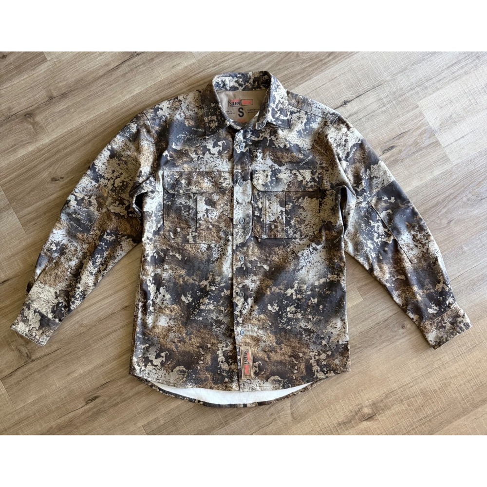 RedHead Silent-Hide Prairie Camo Hunting Shirt Mens Small Stretch Button Down